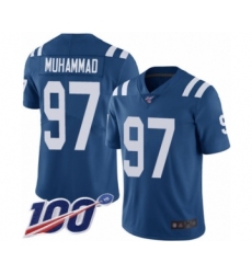 Men's Indianapolis Colts #97 Al-Quadin Muhammad Royal Blue Team Color Vapor Untouchable Limited Player 100th Season Football Jersey