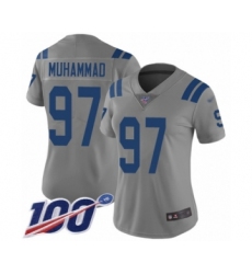 Women's Indianapolis Colts #97 Al-Quadin Muhammad Limited Gray Inverted Legend 100th Season Football Jersey