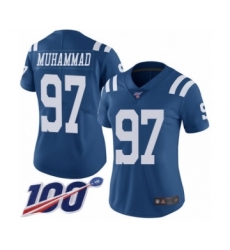 Women's Indianapolis Colts #97 Al-Quadin Muhammad Limited Royal Blue Rush Vapor Untouchable 100th Season Football Jersey