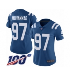 Women's Indianapolis Colts #97 Al-Quadin Muhammad Royal Blue Team Color Vapor Untouchable Limited Player 100th Season Football Jersey