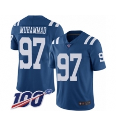 Youth Indianapolis Colts #97 Al-Quadin Muhammad Limited Royal Blue Rush Vapor Untouchable 100th Season Football Jersey