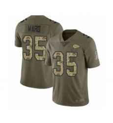 Youth Kansas City Chiefs #35 Charvarius Ward Limited Olive Camo 2017 Salute to Service Football Jersey