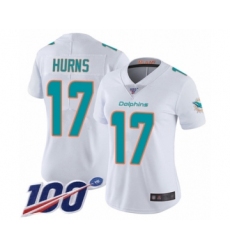 Women's Miami Dolphins #17 Allen Hurns White Vapor Untouchable Limited Player 100th Season Football Jersey