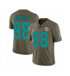 Men's Miami Dolphins #98 Jonathan Ledbetter Limited Olive 2017 Salute to Service Football Jersey