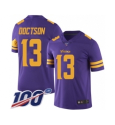 Men's Minnesota Vikings #13 Josh Doctson Limited Purple Rush Vapor Untouchable 100th Season Football Jersey