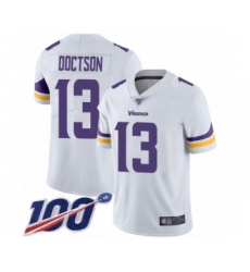 Men's Minnesota Vikings #13 Josh Doctson White Vapor Untouchable Limited Player 100th Season Football Jersey