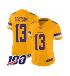 Women's Minnesota Vikings #13 Josh Doctson Limited Gold Inverted Legend 100th Season Football Jersey