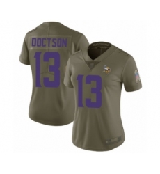 Women's Minnesota Vikings #13 Josh Doctson Limited Olive 2017 Salute to Service Football Jersey