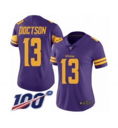 Women's Minnesota Vikings #13 Josh Doctson Limited Purple Rush Vapor Untouchable 100th Season Football Jersey