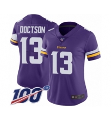Women's Minnesota Vikings #13 Josh Doctson Purple Team Color Vapor Untouchable Limited Player 100th Season Football Jersey