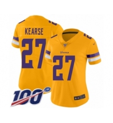 Women's Minnesota Vikings #27 Jayron Kearse Limited Gold Inverted Legend 100th Season Football Jersey