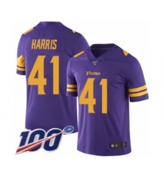 Men's Minnesota Vikings #41 Anthony Harris Limited Purple Rush Vapor Untouchable 100th Season Football Jersey