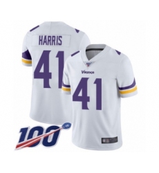 Men's Minnesota Vikings #41 Anthony Harris White Vapor Untouchable Limited Player 100th Season Football Jersey
