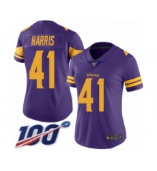 Women's Minnesota Vikings #41 Anthony Harris Limited Purple Rush Vapor Untouchable 100th Season Football Jersey