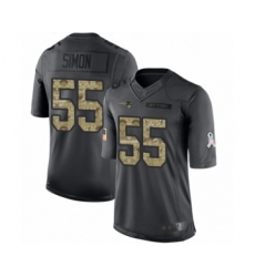 Youth New England Patriots #55 John Simon Limited Black 2016 Salute to Service Football Jersey