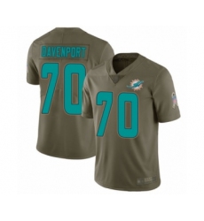 Men's Miami Dolphins #70 Julie'n Davenport Limited Olive 2017 Salute to Service Football Jersey