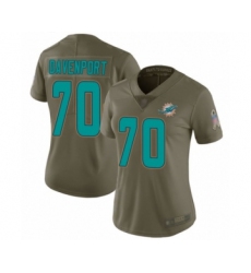 Women's Miami Dolphins #70 Julie'n Davenport Limited Olive 2017 Salute to Service Football Jersey