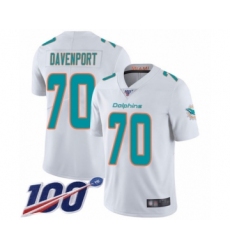Youth Miami Dolphins #70 Julie'n Davenport White Vapor Untouchable Limited Player 100th Season Football Jersey