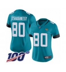 Women's Jacksonville Jaguars #80 James O'Shaughnessy Teal Green Alternate Vapor Untouchable Limited Player 100th Season Football Jersey