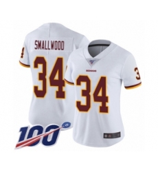 Women's Washington Redskins #34 Wendell Smallwood White Vapor Untouchable Limited Player 100th Season Football Jersey