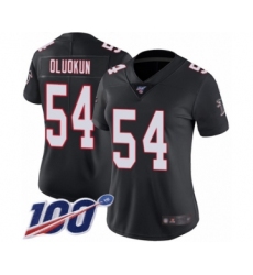 Women's Atlanta Falcons #54 Foye Oluokun Black Alternate Vapor Untouchable Limited Player 100th Season Football Jersey