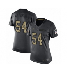 Women's Atlanta Falcons #54 Foye Oluokun Limited Black 2016 Salute to Service Football Jersey