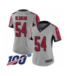 Women's Atlanta Falcons #54 Foye Oluokun Limited Silver Inverted Legend 100th Season Football Jersey