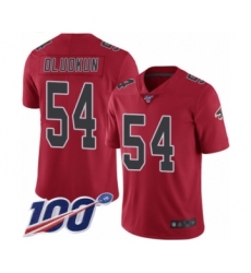 Youth Atlanta Falcons #54 Foye Oluokun Limited Red Rush Vapor Untouchable 100th Season Football Jersey