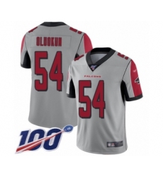 Youth Atlanta Falcons #54 Foye Oluokun Limited Silver Inverted Legend 100th Season Football Jersey