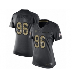 Women's Atlanta Falcons #96 Tyeler Davison Limited Black 2016 Salute to Service Football Jersey