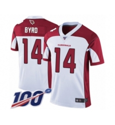 Men's Arizona Cardinals #14 Damiere Byrd White Vapor Untouchable Limited Player 100th Season Football Jersey