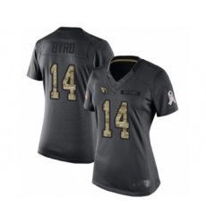 Women's Arizona Cardinals #14 Damiere Byrd Limited Black 2016 Salute to Service Football Jersey