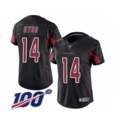 Women's Arizona Cardinals #14 Damiere Byrd Limited Black Rush Vapor Untouchable 100th Season Football Jersey