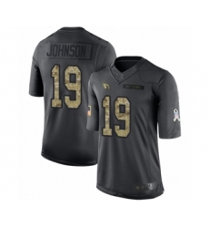 Men's Arizona Cardinals #19 KeeSean Johnson Limited Black 2016 Salute to Service Football Jersey
