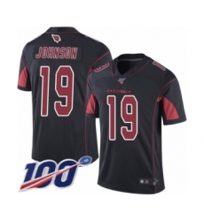 Men's Arizona Cardinals #19 KeeSean Johnson Limited Black Rush Vapor Untouchable 100th Season Football Jersey