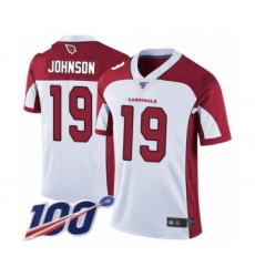 Men's Arizona Cardinals #19 KeeSean Johnson White Vapor Untouchable Limited Player 100th Season Football Jersey