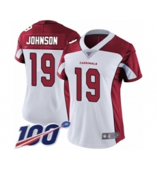 Women's Arizona Cardinals #19 KeeSean Johnson White Vapor Untouchable Limited Player 100th Season Football Jersey