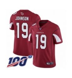 Youth Arizona Cardinals #19 KeeSean Johnson Red Team Color Vapor Untouchable Limited Player 100th Season Football Jersey