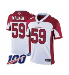 Men's Arizona Cardinals #59 Joe Walker White Vapor Untouchable Limited Player 100th Season Football Jersey