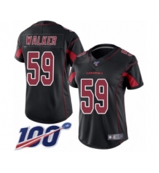 Women's Arizona Cardinals #59 Joe Walker Limited Black Rush Vapor Untouchable 100th Season Football Jersey