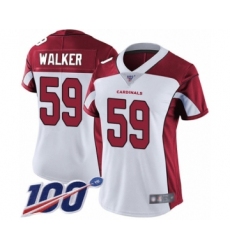 Women's Arizona Cardinals #59 Joe Walker White Vapor Untouchable Limited Player 100th Season Football Jersey