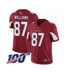 Men's Arizona Cardinals #87 Maxx Williams Red Team Color Vapor Untouchable Limited Player 100th Season Football Jersey