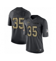 Men's Baltimore Ravens #35 Gus Edwards Limited Black 2016 Salute to Service Football Jersey