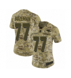 Women's Baltimore Ravens #77 Bradley Bozeman Limited Camo 2018 Salute to Service Football Jersey
