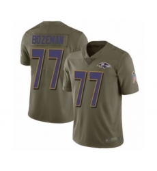 Youth Baltimore Ravens #77 Bradley Bozeman Limited Olive 2017 Salute to Service Football Jersey