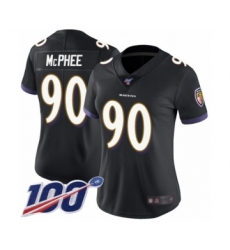 Women's Baltimore Ravens #90 Pernell McPhee Black Alternate Vapor Untouchable Limited Player 100th Season Football Jersey