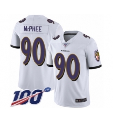 Youth Baltimore Ravens #90 Pernell McPhee White Vapor Untouchable Limited Player 100th Season Football Jersey