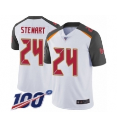 Men's Tampa Bay Buccaneers #24 Darian Stewart White Vapor Untouchable Limited Player 100th Season Football Jersey