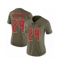 Women's Tampa Bay Buccaneers #24 Darian Stewart Limited Olive 2017 Salute to Service Football Jersey