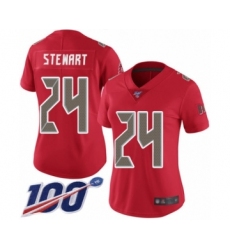 Women's Tampa Bay Buccaneers #24 Darian Stewart Limited Red Rush Vapor Untouchable 100th Season Football Jersey
